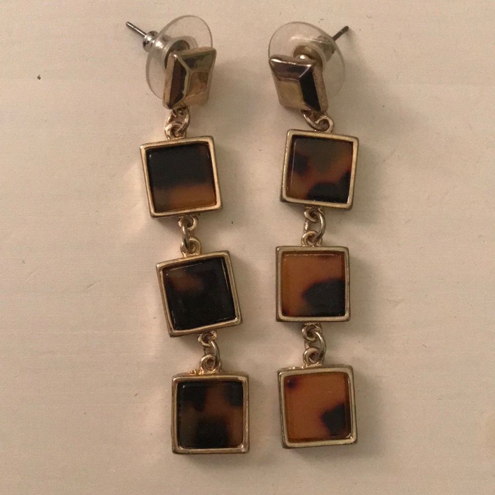 Statement Gold Dangling Earrings - image 2